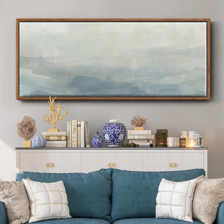 Tone Scape V- Framed Canvas Wrought Studio™ Frame Color: Walnut Size: 24" H x 60" W x 1.5" D