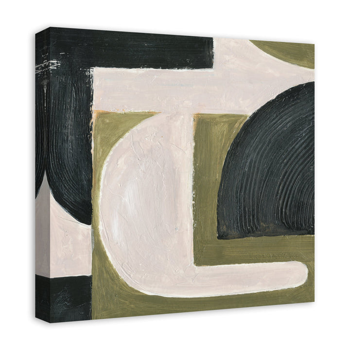 Abstract with Green - Painting on Canvas Ivy Bronx Size: 20" H x 20" W x 1.25" D Format: Wrapped Canvas