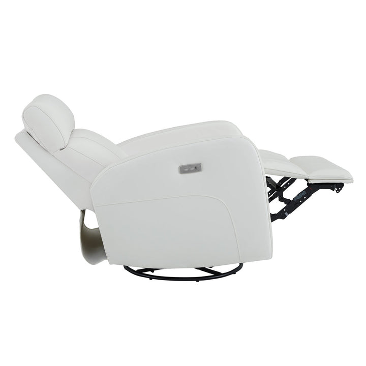 Arrianna-Fiona Genuine Leather Swivel Power Recliner Wade Logan® Upholstery Color: White Genuine Leather