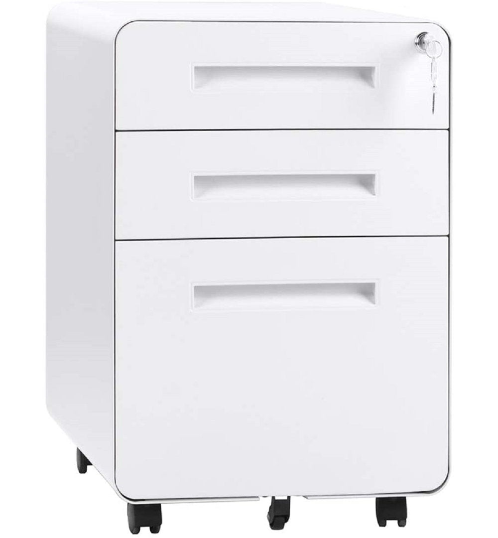 3-Drawer Vertical Filing Cabinet Ebern Designs Color: White