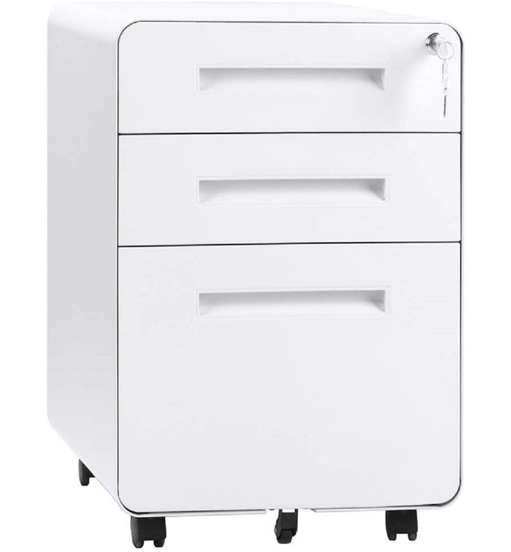 3-Drawer Vertical Filing Cabinet Ebern Designs Color: White
