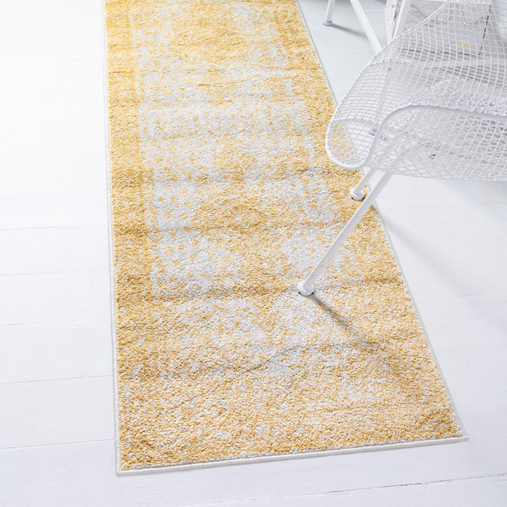 Oriental Yellow Area Rug Charlton Home® Rug Size: Runner 2' x 6'9"