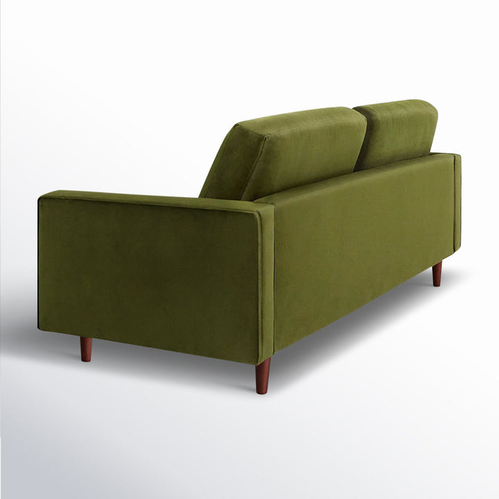 Geo 84" Upholstered Sofa AllModern Fabric: Bella Forest Performance Velvet