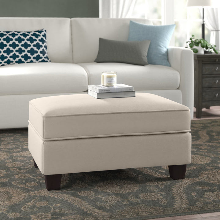 Alitza 34.49'' Wide Rectangle Storage Ottoman Wade Logan® Body Fabric: Cream