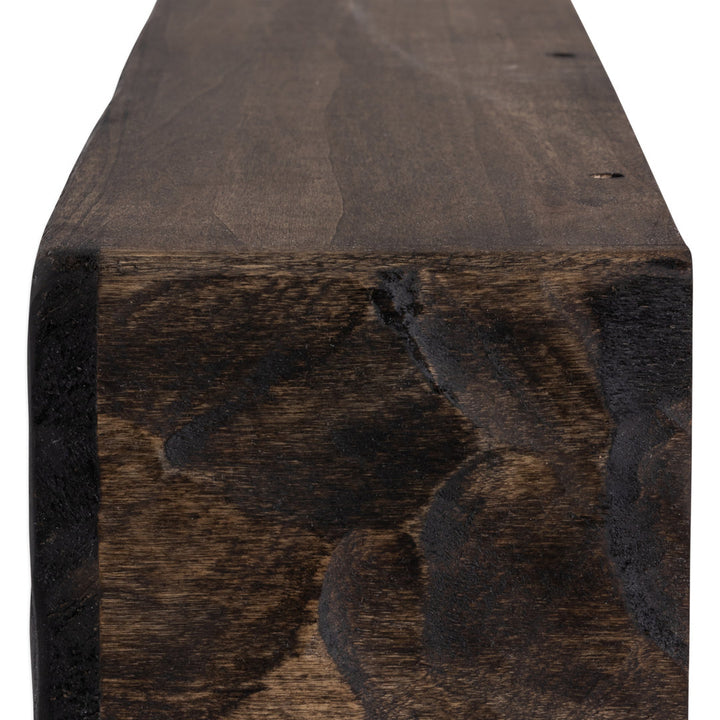 Rough Hewn Fireplace Shelf Mantel Dogberry Collections Finish: Dark Chocolate, Shelf Length: 72", Depth: 9"