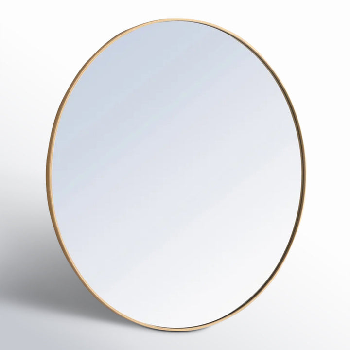 Sabine Metal Round Wall Mirror RE/FINE™ Size: 42" x 42" Finish: Brass
