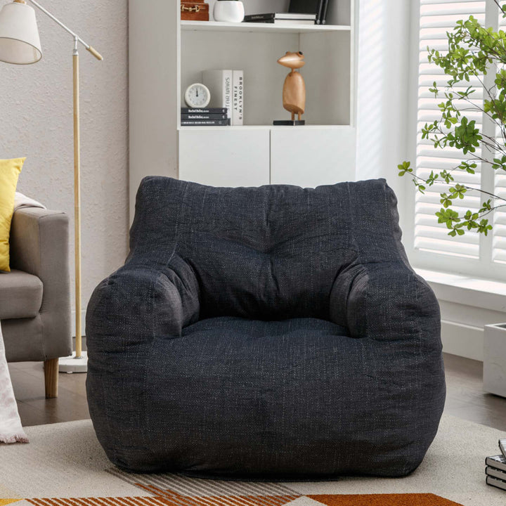 Medium Bean Bag Chair Viv + Rae™ Body Fabric: Dark Gray Teddy Linen