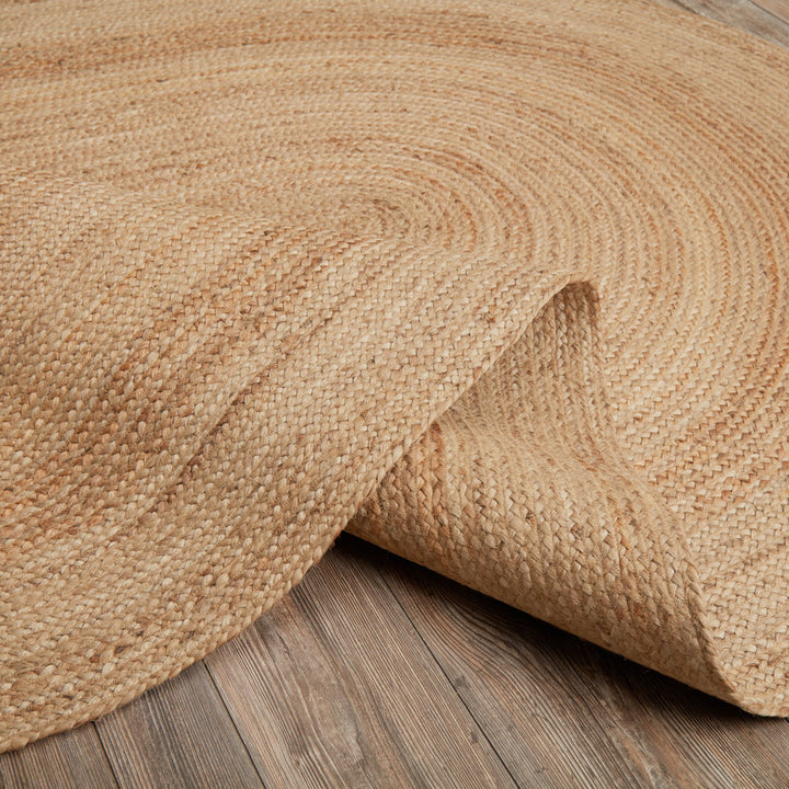 Charbonneau Braided Jute Natural Tan Area Rug Bay Isle Home™ Rug Size: Oval 5' x 8'