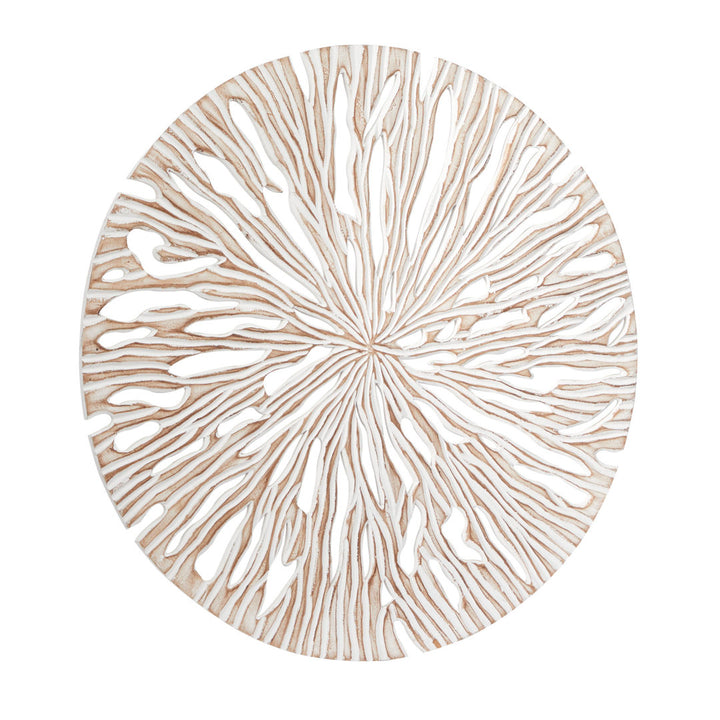 Beige Wood Handmade Intricately Carved Starburst Wall Decor Mistana™ Size: 47'' H X 47'' W X 1" D