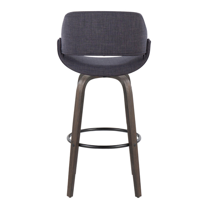 Lakyia Upholstered Bar & Counter Stool with Round Footrest George Oliver Upholstery: Charcoal, Seat Height: Bar Stool (30" Seat Height)