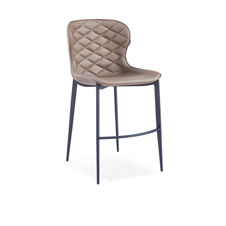 Albert Upholstered Bar & Counter Stool Upper Square™ Upholstery Color: Taupe, Base Color: Black Seat Height: Counter Stool (24” Seat Height)
