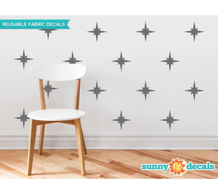 Schroeder Retro Stars Fabric Wall Decal (Set of 22) Zoomie Kids Color: Light Gray