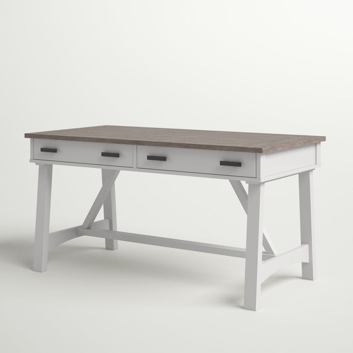 Bankston Desk with Built in Outlets Beachcrest Home™ Color: Natural/White