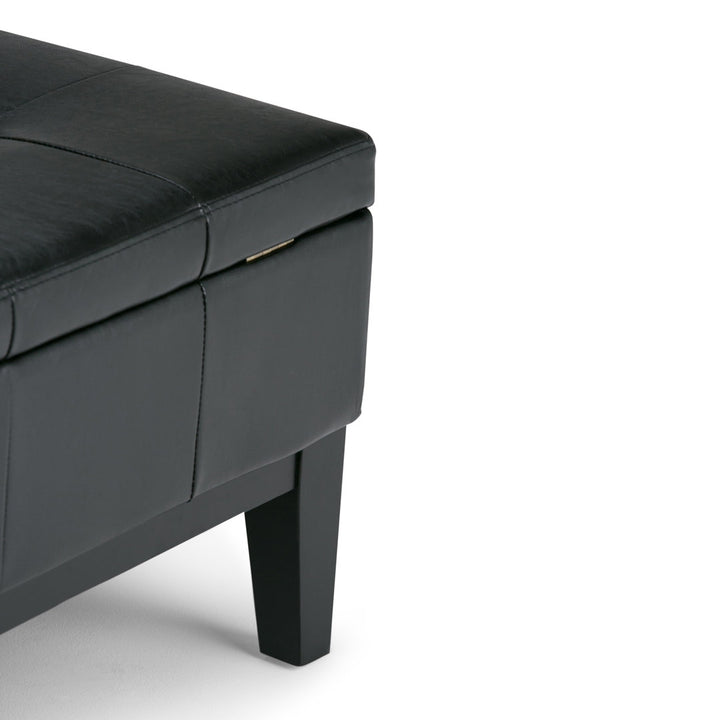Dover Square Coffee Table Storage Ottoman,Assembled Simpli Home Fabric: Midnight Black