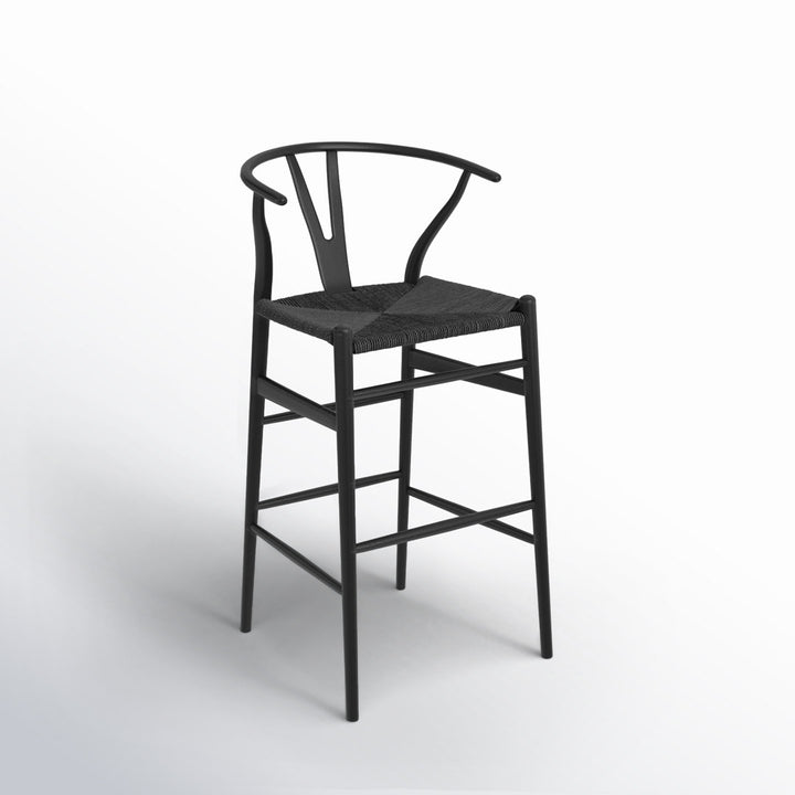 Fairbanks Solid Wood Stool Joss & Main Seat Color: Black, Frame Color: Black Seat Height: Bar Stool (30.1" Seat Height)