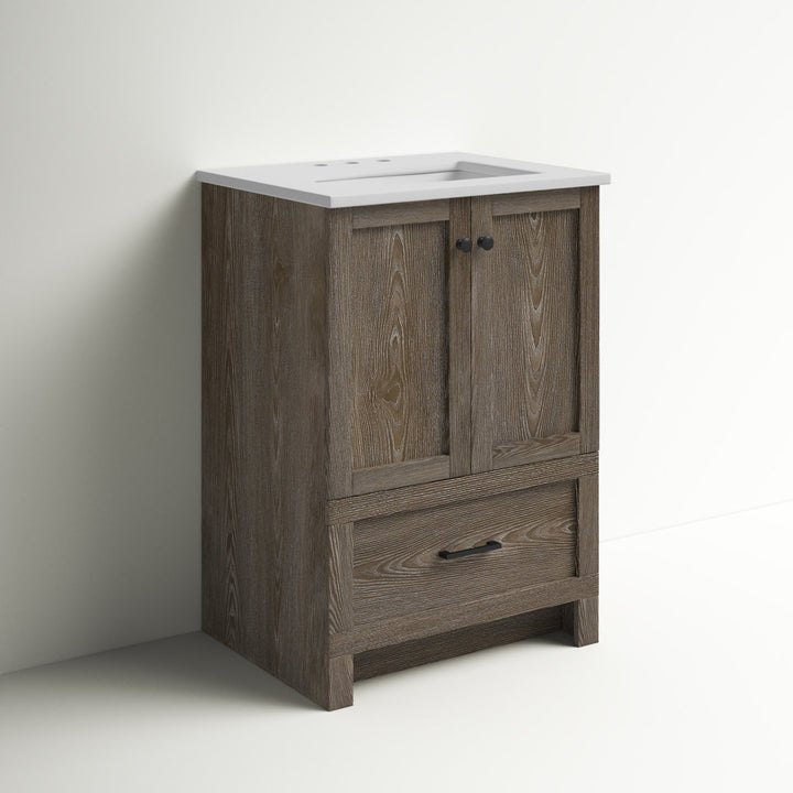 Ahmed 24" D x 19'' D x 34'' H Single Bathroom Vanity Sand & Stable™ Base Finish: Weathered Oak