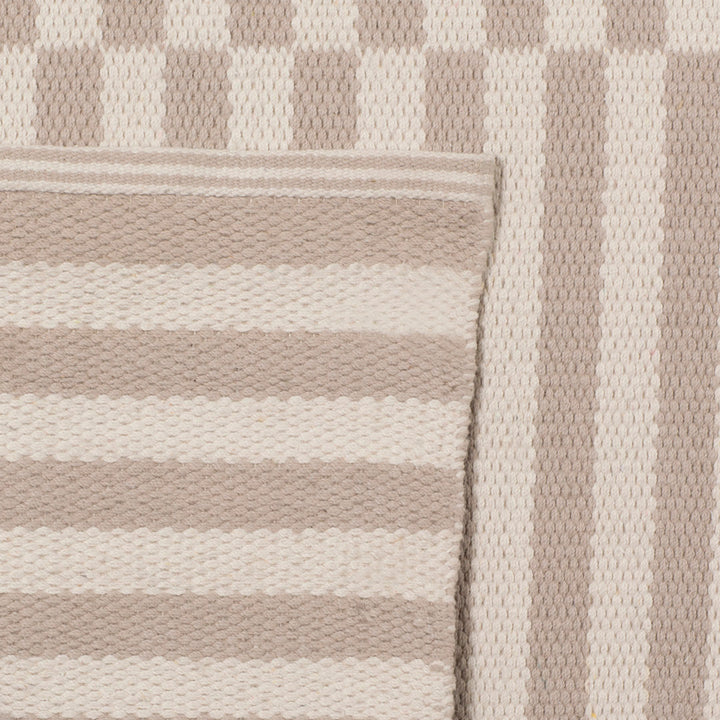 Ilona Striped Hand Loomed Cotton Area Rug in Ivory/Light Gray Birch Lane™ Rug Size: Runner 2'3" x 8'