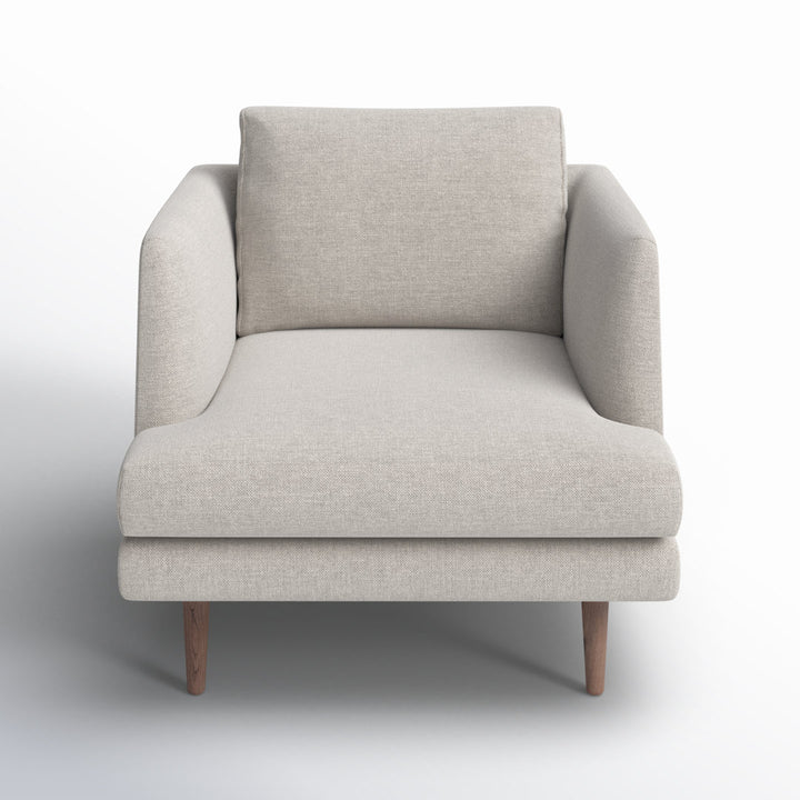Miller Upholstered Armchair AllModern Fabric: Venga Light Grey Performance Cross Weave