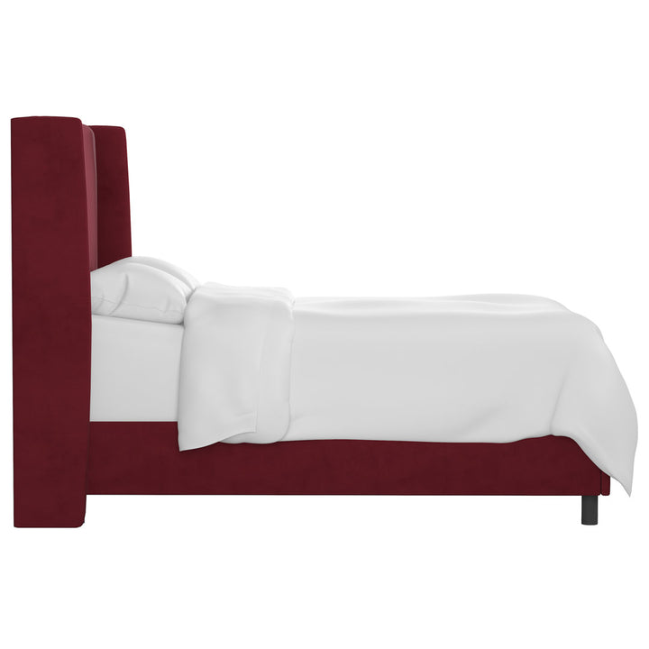 Dinapoli Upholstered Low Profile Standard Bed Mistana™ Color: Classic Berry Velvet Size: Twin