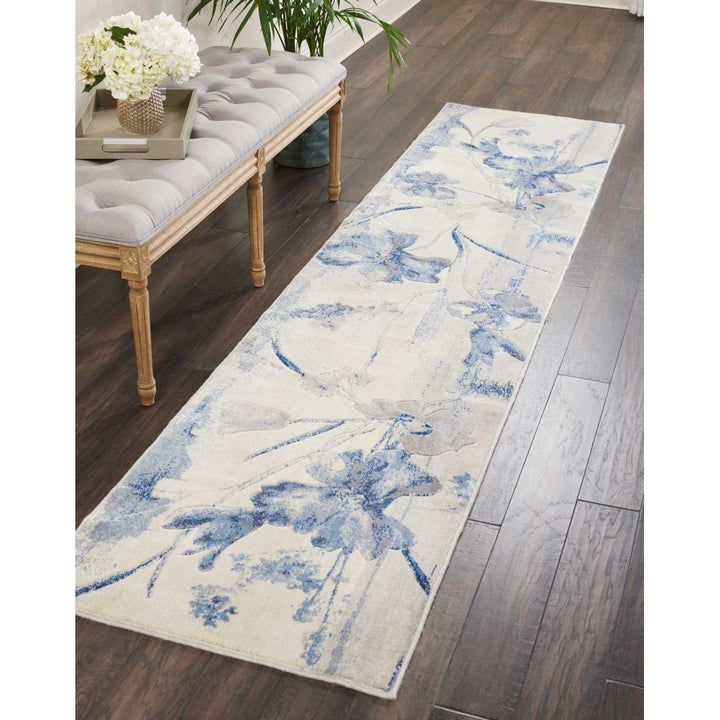 Arnim Floral Blue/Ivory Area Rug Lark Manor™ Rug Size: Runner 2'3" x 8'