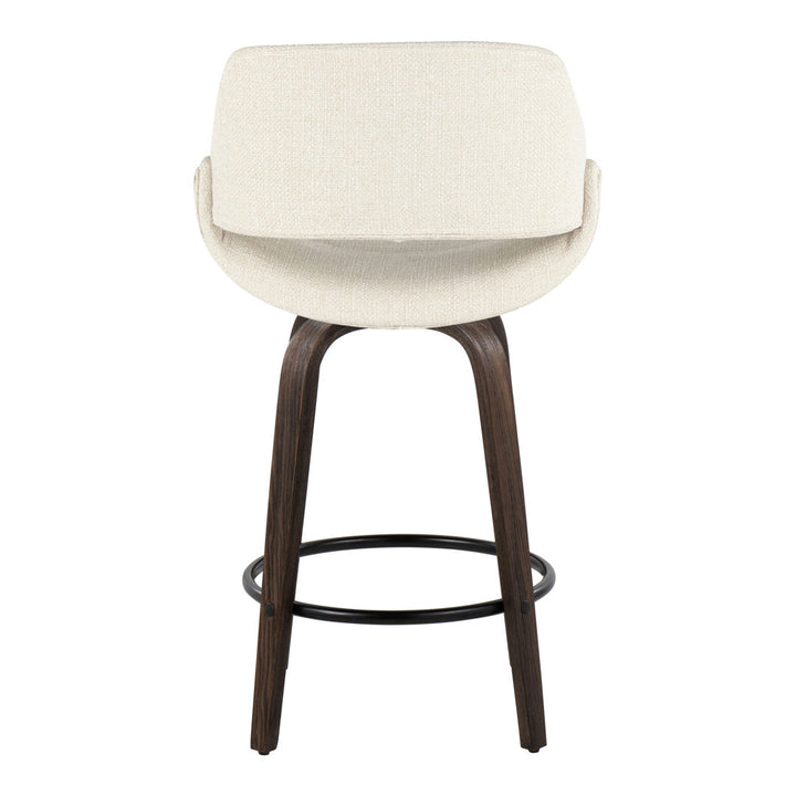 Lakyia Upholstered Bar & Counter Stool with Round Footrest George Oliver Upholstery: Cream, Seat Height: Counter Stool (26" Seat Height)