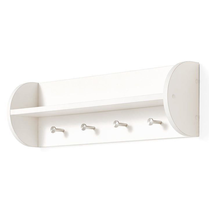 Kissena 4 - Hook Wall Mounted Coat Rack in White Andover Mills™
