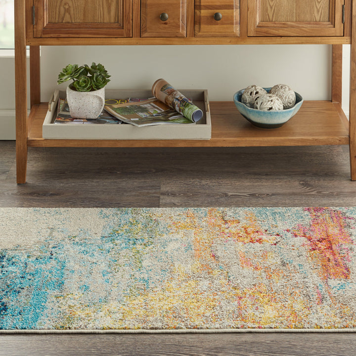 Adrihana Abstract Blue/Yellow Area Rug Williston Forge Rug Size: Rectangle 5'3" x 7'3"