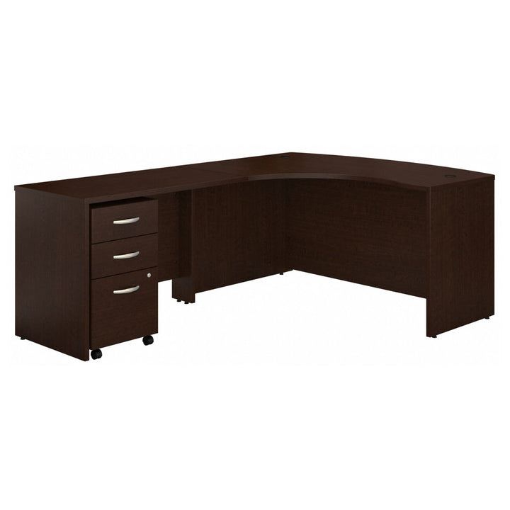 Series C L Shaped Desk with Mobile File Cabinet Bush Business Furniture Color: Mocha Cherry/Mocha Cherry Orientation: Left