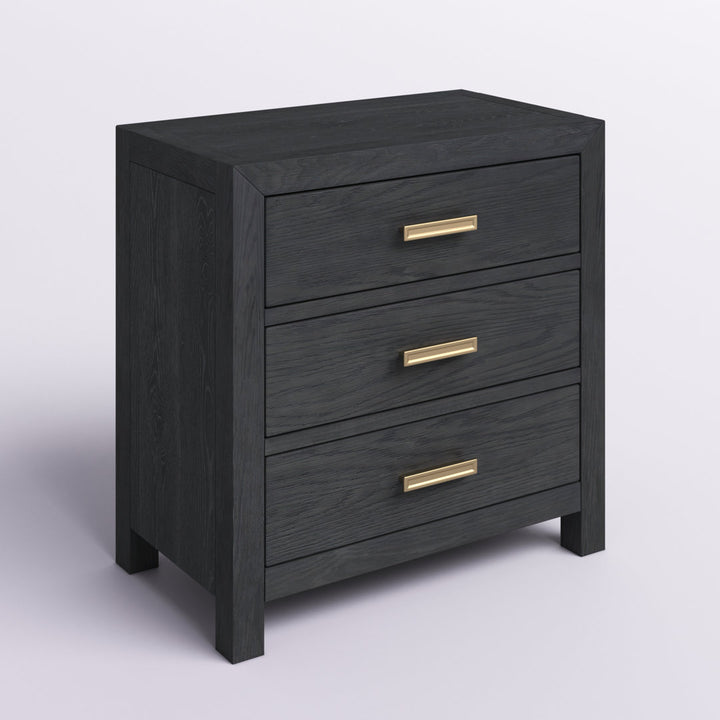 Ashdon 3 - Drawer Solid Wood Nightstand Wade Logan® Color: Charcoal