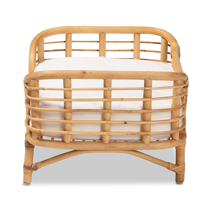 Malino Modern Bohemian  Natural Brown Rattan Pet Bed With Cushion Tucker Murphy Pet™