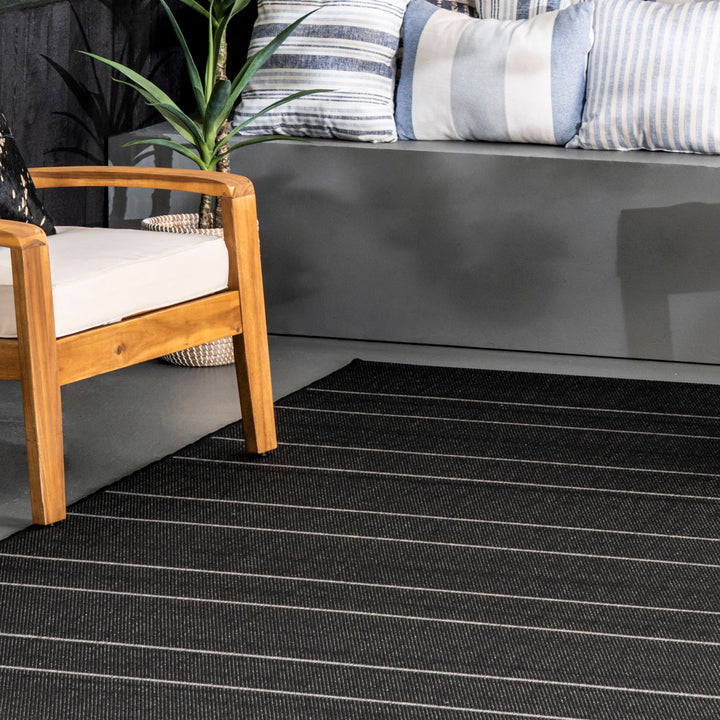 Randall Striped Machine Woven / Power Loomed Indoor/Outdoor Patio Rug Union Rustic Rug Size: Square 8'