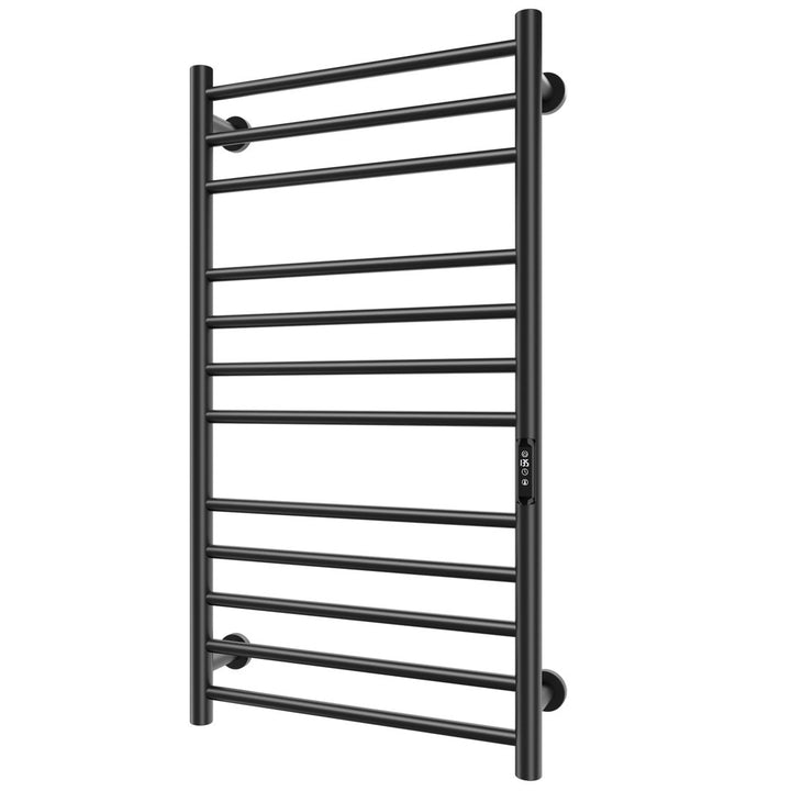 Wall Mount Heated Towel Electric Towel Warmer 12 Bars Paraheeter Finish: Black