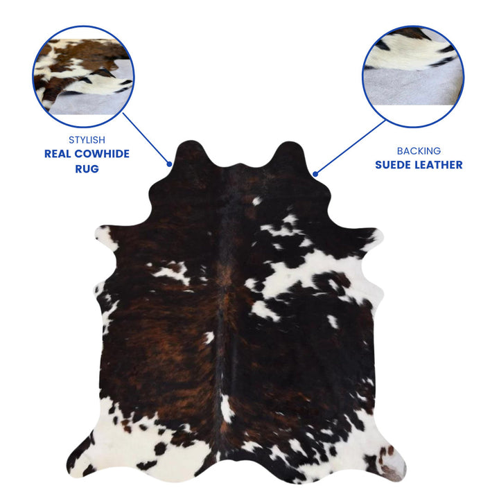 Oavia Real 6' x 7' Cowhide Brown/Black Area Rug Millwood Pines