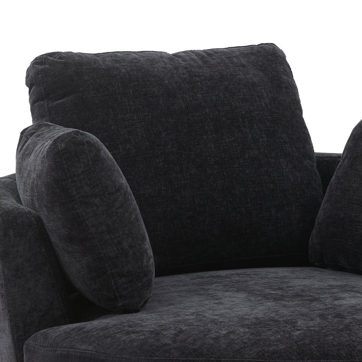 42" Wide Slipcovered Swivel Barrel Chair Latitude Run® Body Fabric: Black Chenille