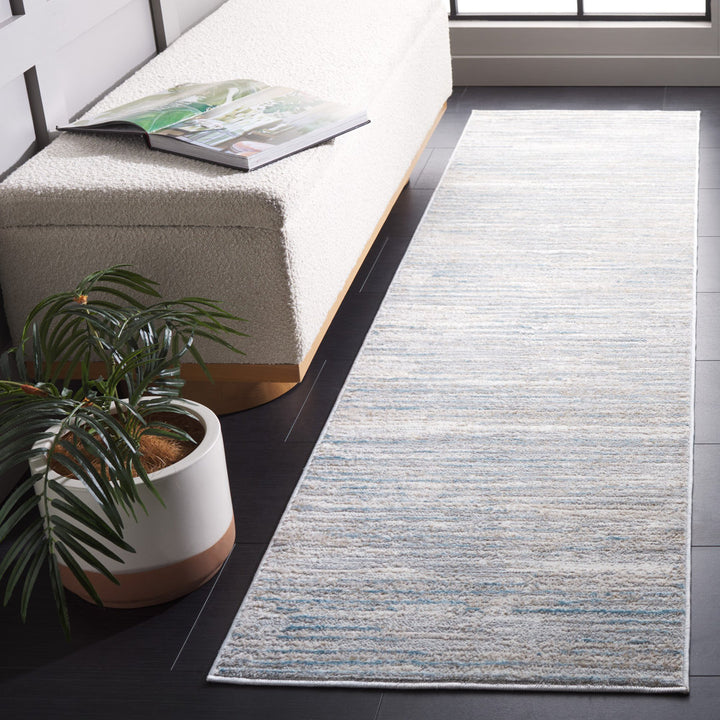Minkley Striped Gray/Blue/Ivory Area Rug Sand & Stable™ Rug Size: Runner 2'2" x 8'