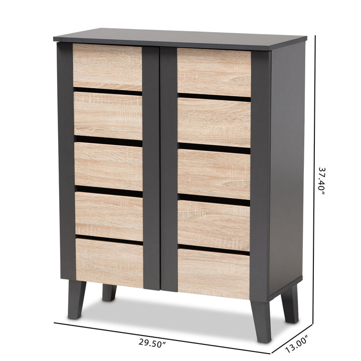 2-Door Wood Entryway 8 Pair Shoe Storage Cabinet Mercury Row®