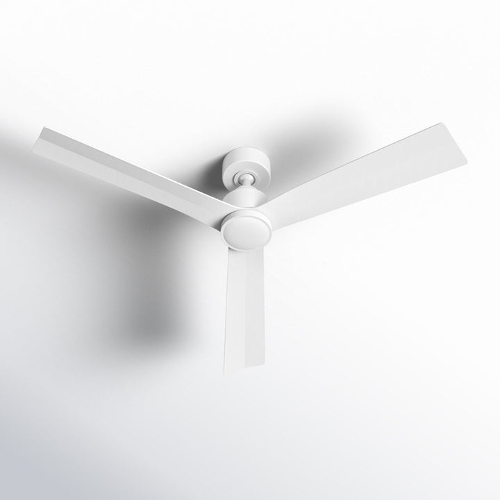 52" Smart Home Compatible 3 Blade Smart Ceiling Fan with Remote WAC Limited Fans Finish: Matte White, Accessories: Without Light Kit