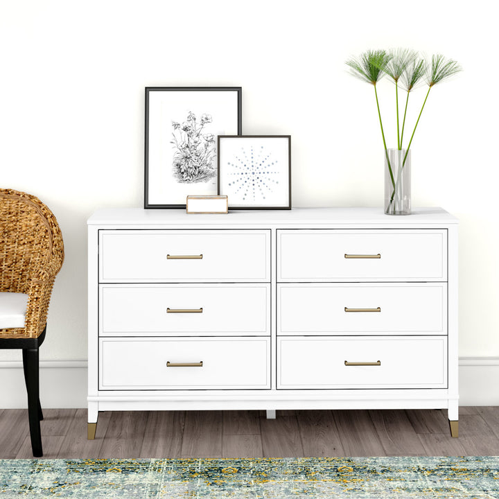 Westerleigh 6 Drawer 56.77" W Double Dresser CosmoLiving by Cosmopolitan Color: White