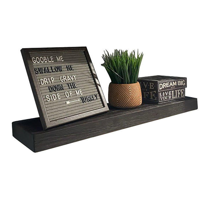 Eneas Pine Solid Wood Floating Shelf Millwood Pines Size: 2" H x 36" W x 6" D Finish: Mocha