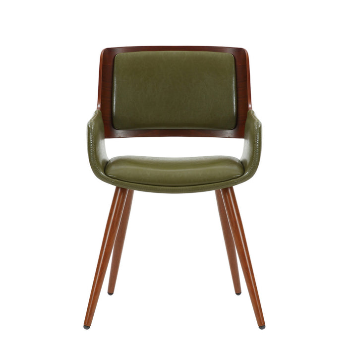 Seagraves Faux Leather Mid-Century Dining Chair Mercury Row® Upholstery Color: Olive Green Faux Leather