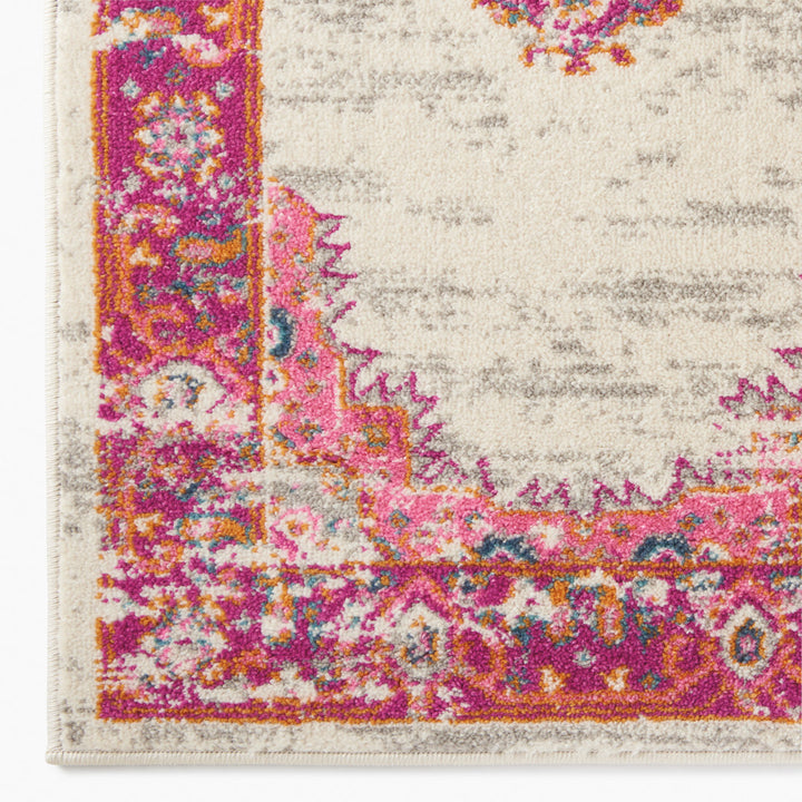Abbate Oriental Ivory/Pink Indoor Area Rug Mercury Row® Rug Size: Rectangle 5'3" x 7'3"