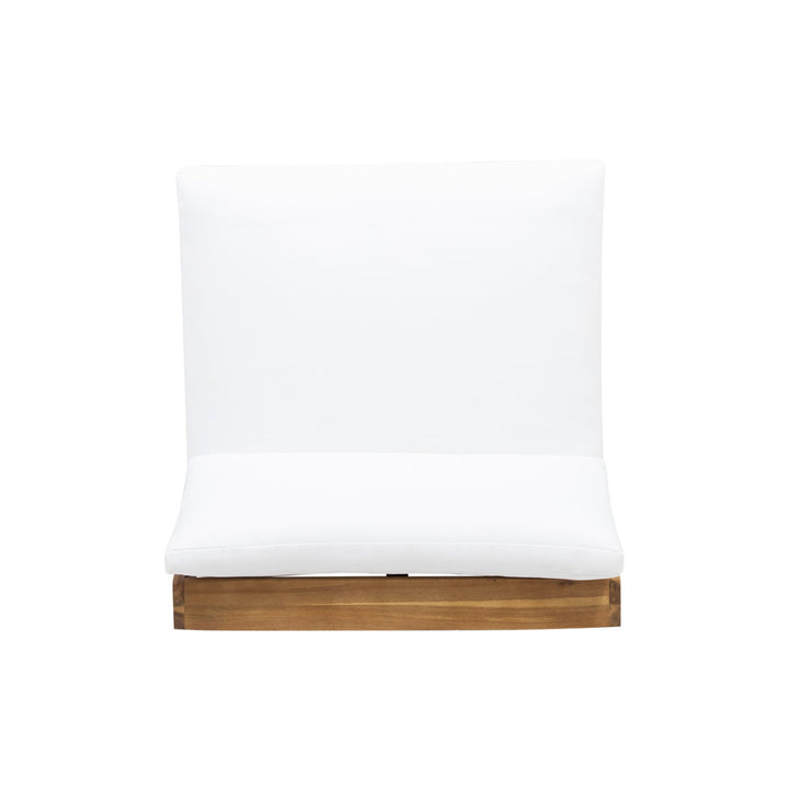 Louise Patio Chair with Cushions AllModern Frame Color/Cushion Color: Teak Frame/White Cushion
