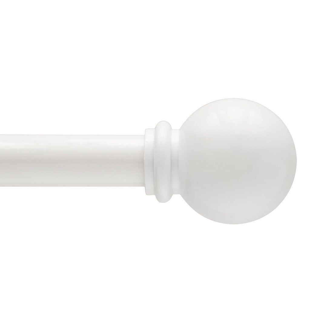 Wayfair Basics Ball End Single Curtain Rod, 28-48" or 48-86" Adjustable Length, 5/8" Dia. Steel Wayfair Basics® Size: 28" - 48"  Finish: White