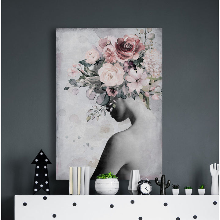 Fresh Floral Crown - Wrapped Canvas Print Marmont Hill Size: 18" H x 12" W x 1.5" D