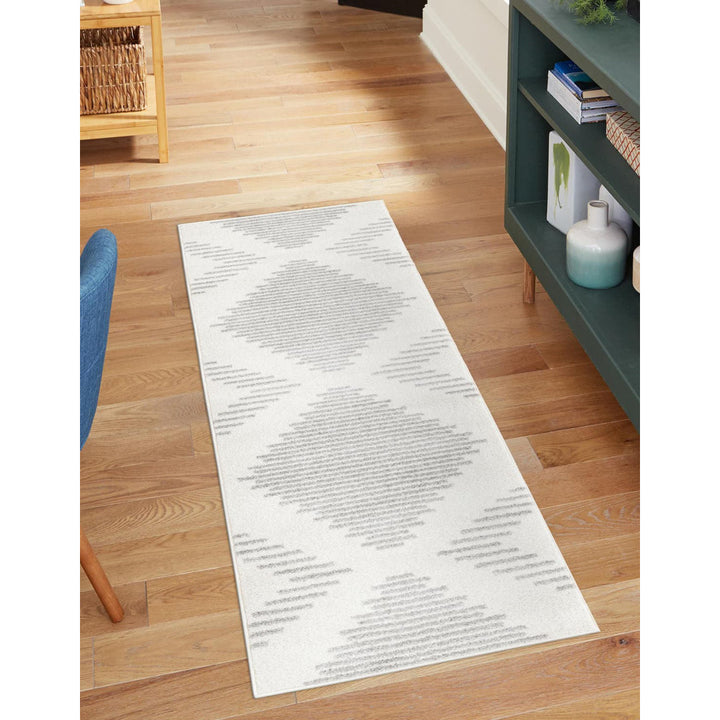 Cohutta Geometric Grey and Ivory Area Rug The Twillery Co.® Rug Size: Runner 2' x 6'