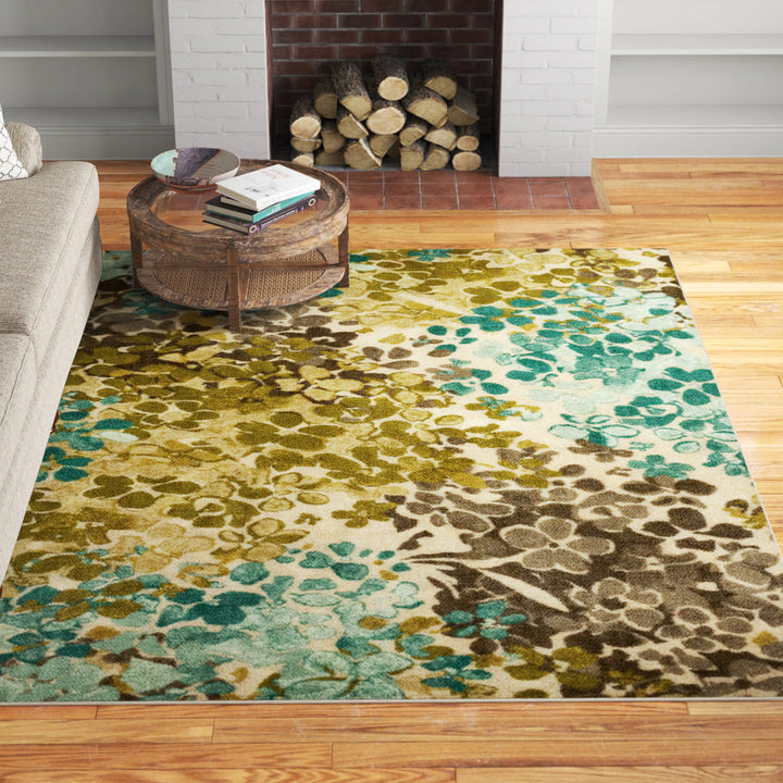 SantaCruz Blue/Green Traditional Floral Area Rug Andover Mills™ Rug Size: Rectangle 5' x 8'