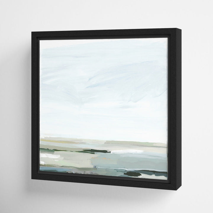 Pure Stillness - Floater Frame Painting Print on Canvas Joss & Main Size: 13.5" H x 13.5" W x 2" D Format: Espresso