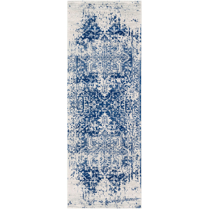 Hillsby Oriental Pure Navy/Light Gray Area Rug Mistana™ Rug Size: Runner 2'7" x 7'3"