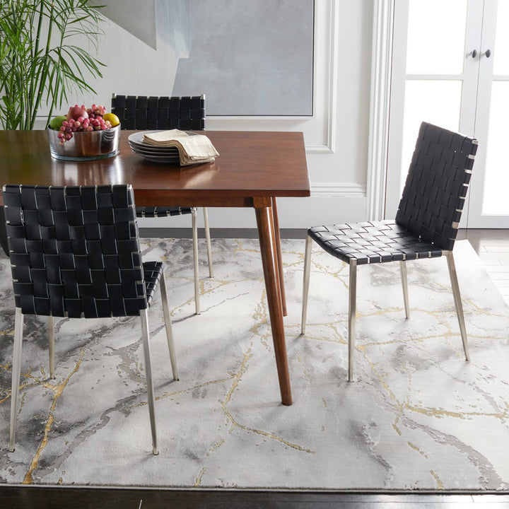 Swindle Abstract Grey/Gold Area Rug Wade Logan® Rug Size: Rectangle 9' x 12'