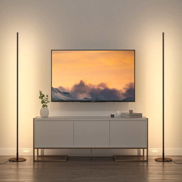 Allana 58" Dimmable LED Novelty Corner Floor Lamp Wrought Studio™ Base Finish: Black